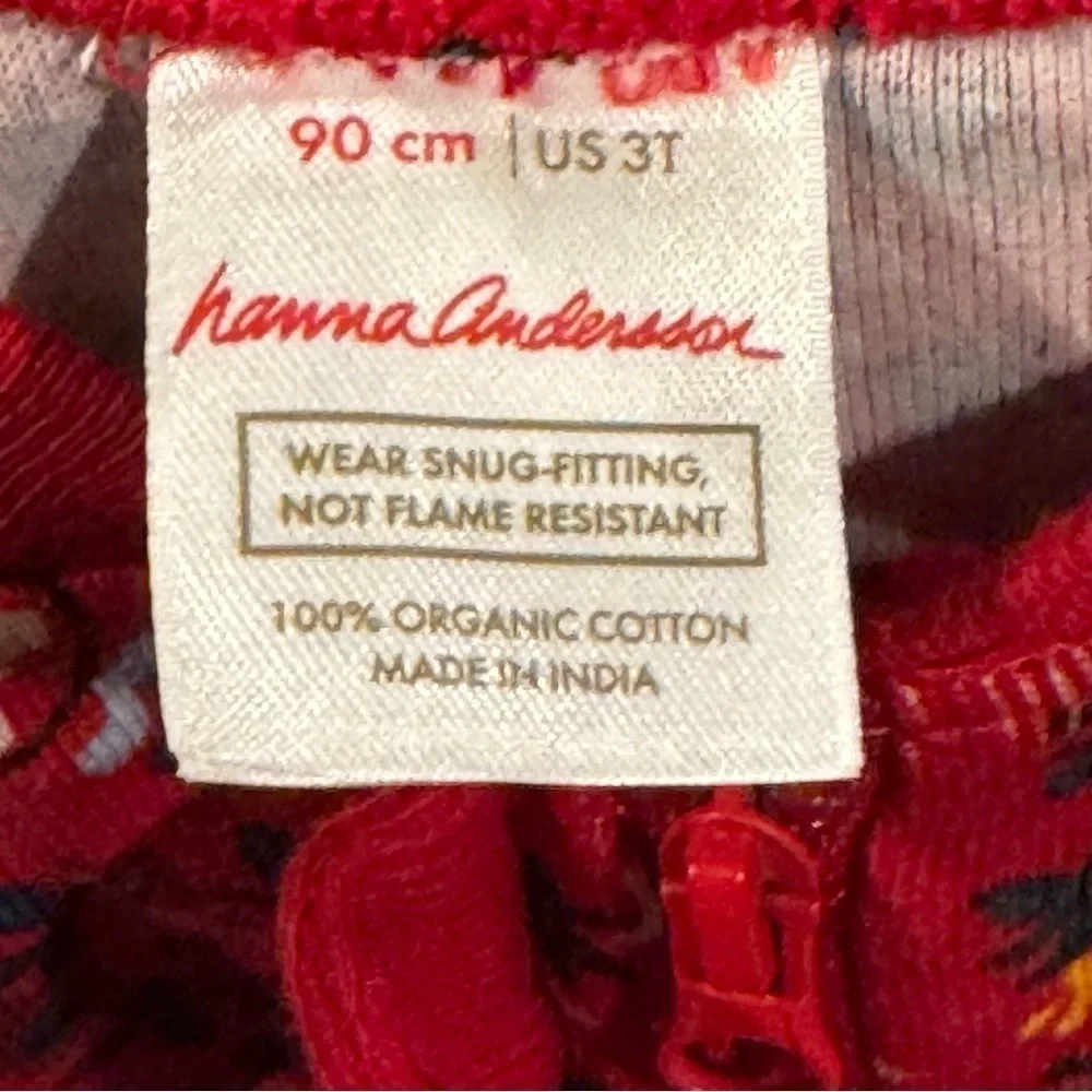 Hanna Andersson Toddler Zip Footed Sleeper Pjs Organic Cotton Red Sz 3t